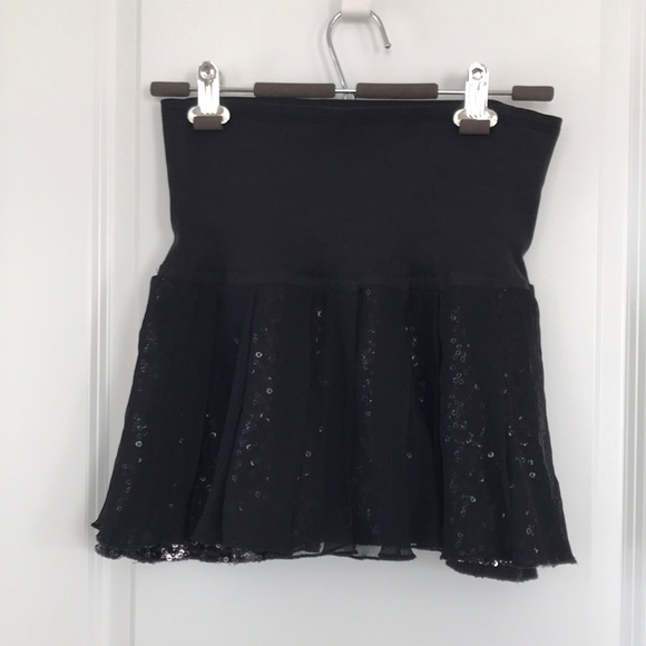 Black Free People Sequinned Mini Skirt - Picture 2 of 9